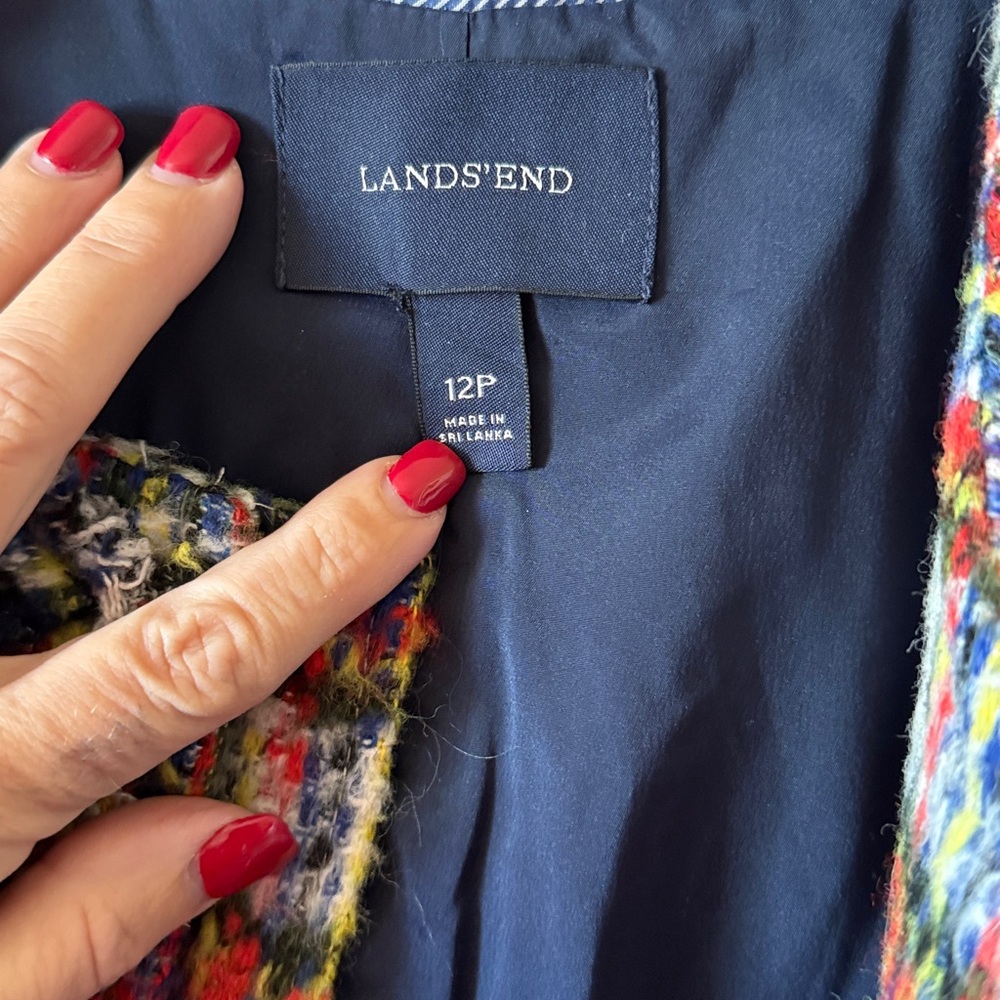 Lands' End Multicolor Tweed Jacket - image 4